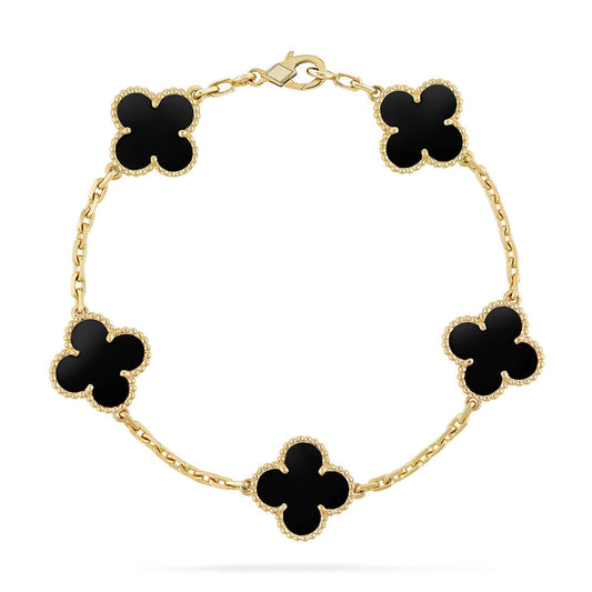 [Vintora] CLOVER 5 MOTIF ONYXS BRACELET COLLECTION