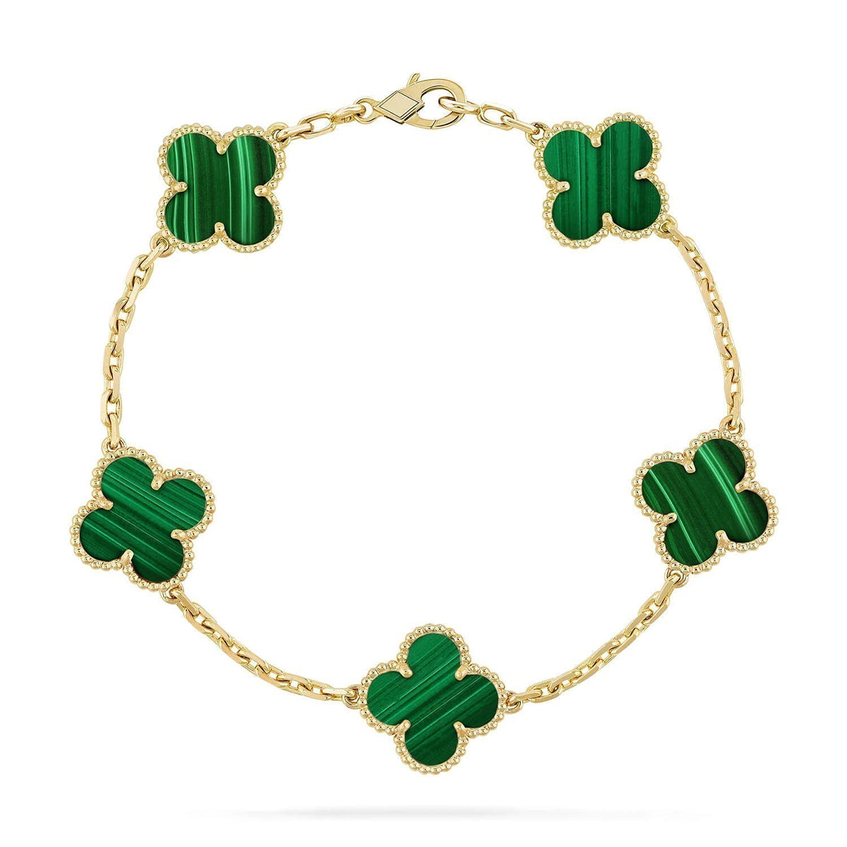 [Vintora] CLOVER 5 MOTIF MALACHITE BRACELET COLLECTION