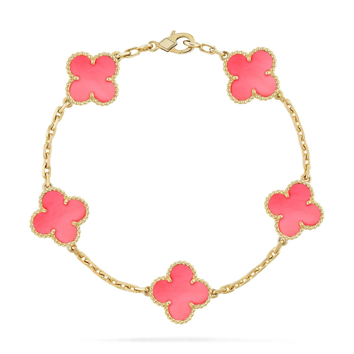 [Vintora] CLOVER 5 MOTIFS  PINK MOP BRACELET COLLECTION