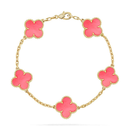 [Vintora] CLOVER 5 MOTIFS  PINK MOP BRACELET COLLECTION