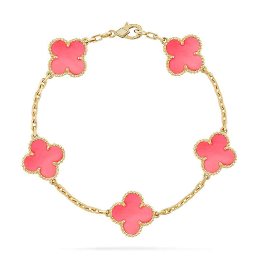 [Vintora] CLOVER 5 MOTIFS  PINK MOP BRACELET COLLECTION