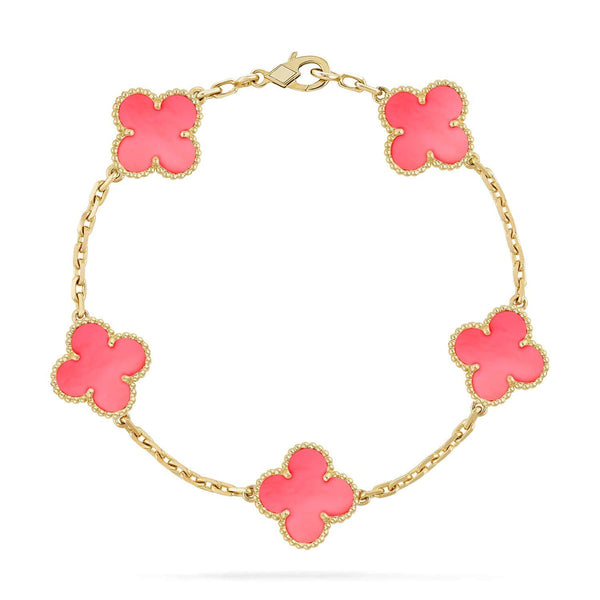 [Vintora] CLOVER 5 MOTIFS  PINK MOP BRACELET COLLECTION