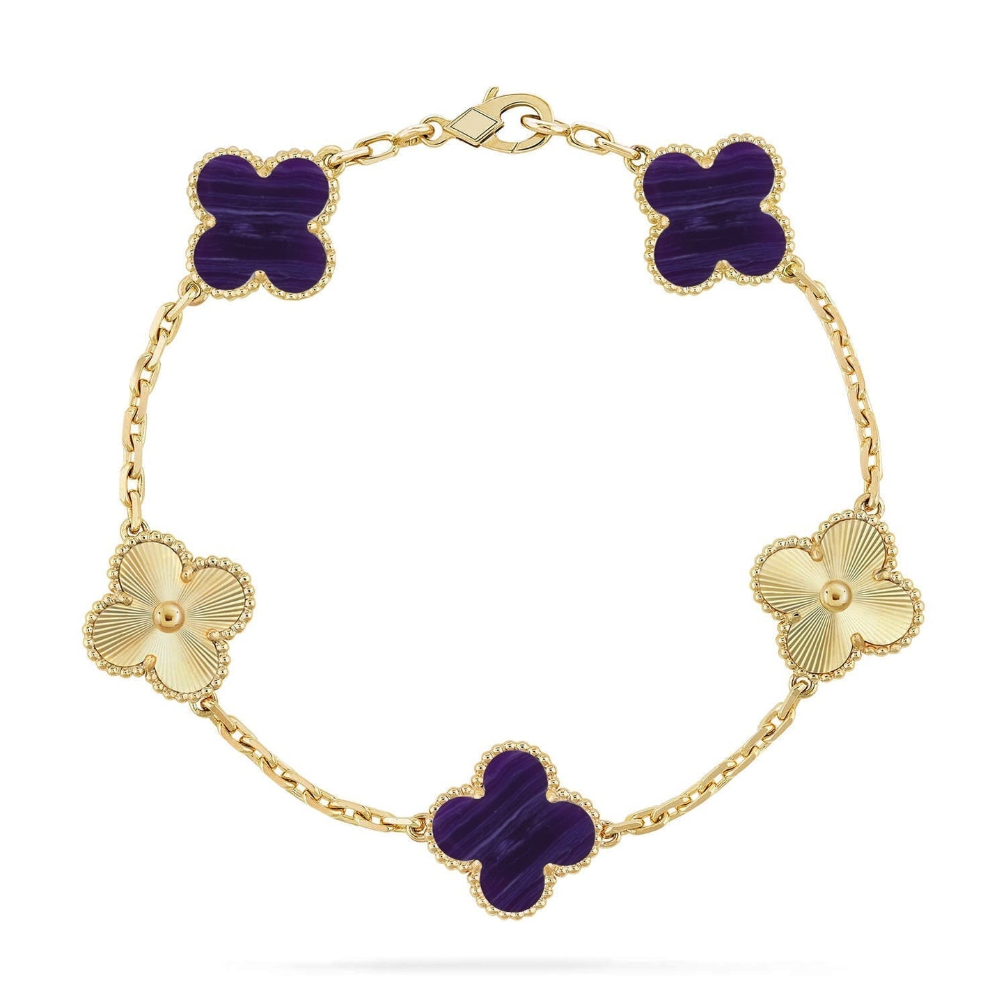 [Vintora]CLOVER 5 MOTIF PURPLE STRIPES BRACELET COLLECTION