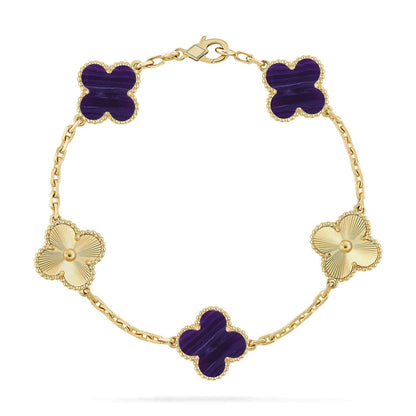 [Vintora]CLOVER 5 MOTIF PURPLE STRIPES BRACELET COLLECTION