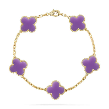 [Vintora]CLOVER 5 MOTIF LIGHT PURPLE BRACELET COLLECTION
