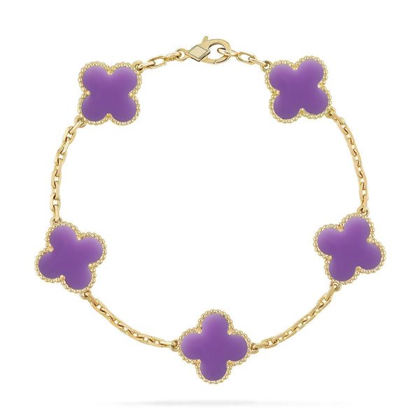 [Vintora]CLOVER 5 MOTIF LIGHT PURPLE BRACELET COLLECTION