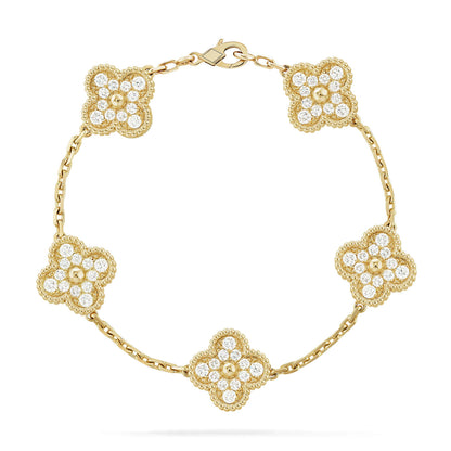 [Vintora] CLOVER 5 MOTIF FULL DIAMOND BRACELET COLLECTION