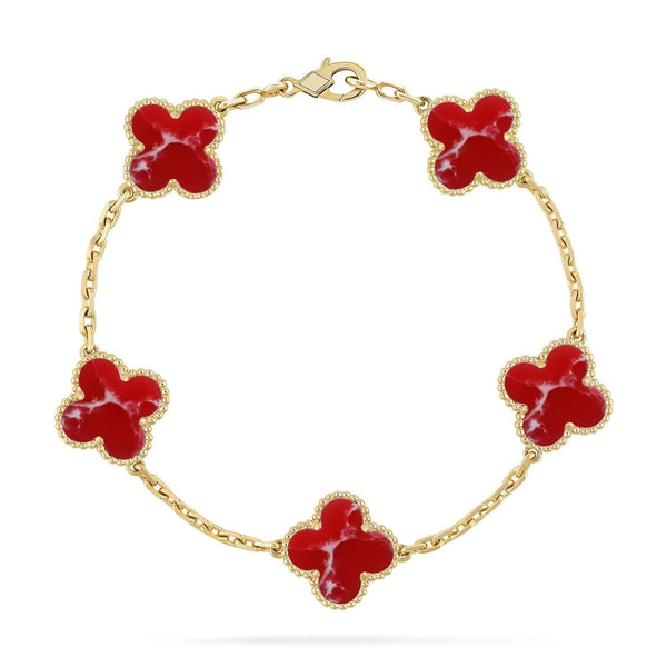 [Vintora]CLOVER 5 MOTIF RED PATTERN BRACELET COLLECTION