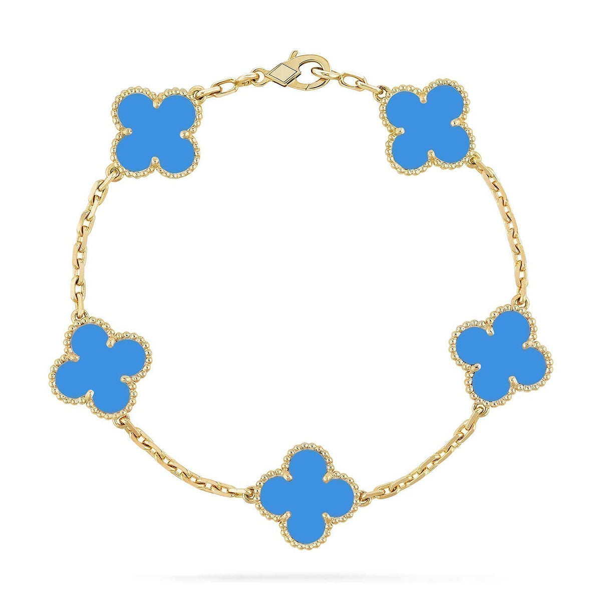 [Vintora] CLOVER 5 MOTIF BLUE AGATE BRACELET COLLECTION