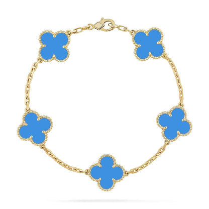 [Vintora] CLOVER 5 MOTIF BLUE AGATE BRACELET COLLECTION