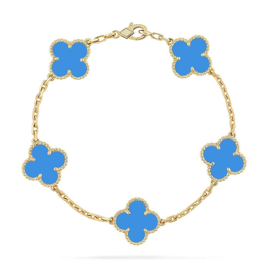 [Vintora] CLOVER 5 MOTIF BLUE AGATE BRACELET COLLECTION