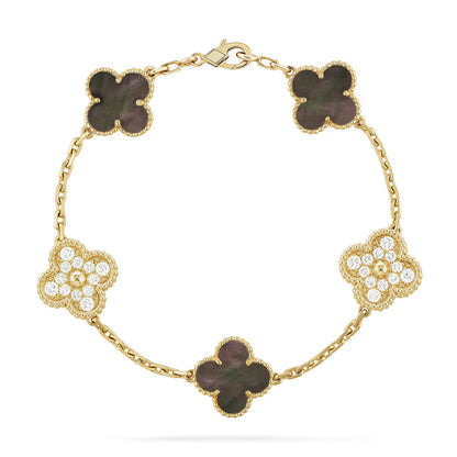 [Vintora] CLOVER 5 MOTIF GRAY MOP BRACELET COLLECTION