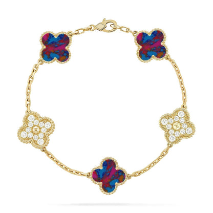 [Vintora]CLOVER 5 MOTIF COLOR GEMSTONES BRACELET COLLECTION
