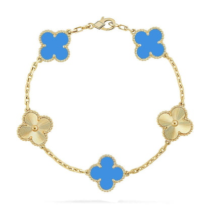 [Vintora] CLOVER 5 MOTIF BLUE AGATE BRACELET COLLECTION