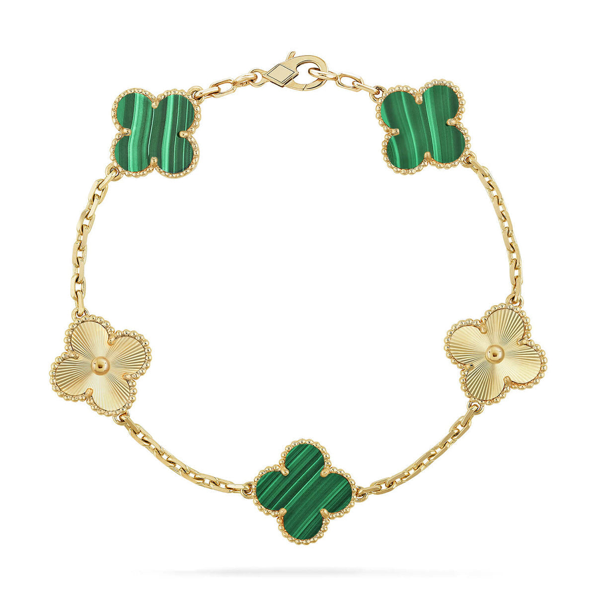 [Vintora] CLOVER 5 MOTIF MALACHITE BRACELET COLLECTION