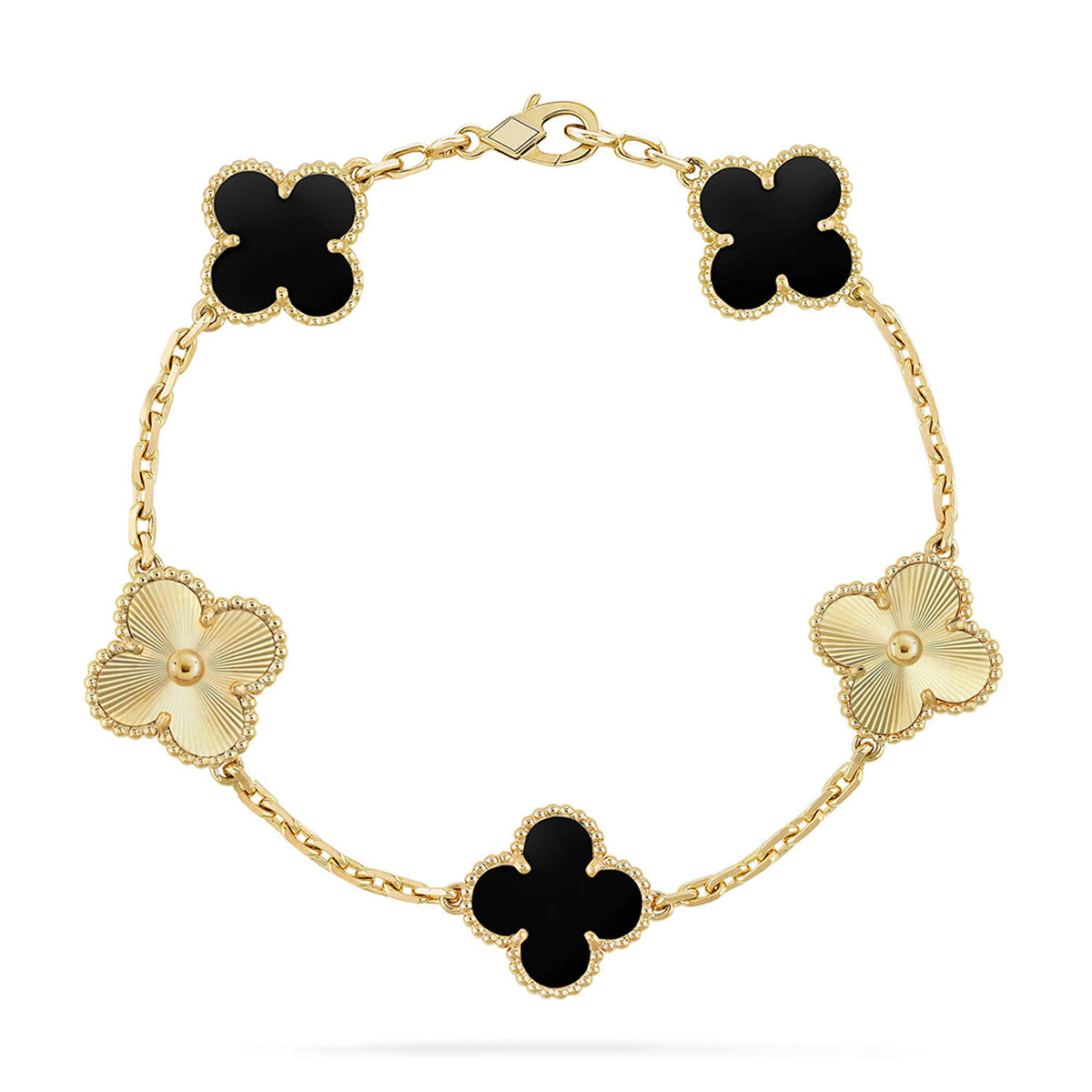 [Vintora] CLOVER 5 MOTIF ONYXS BRACELET COLLECTION