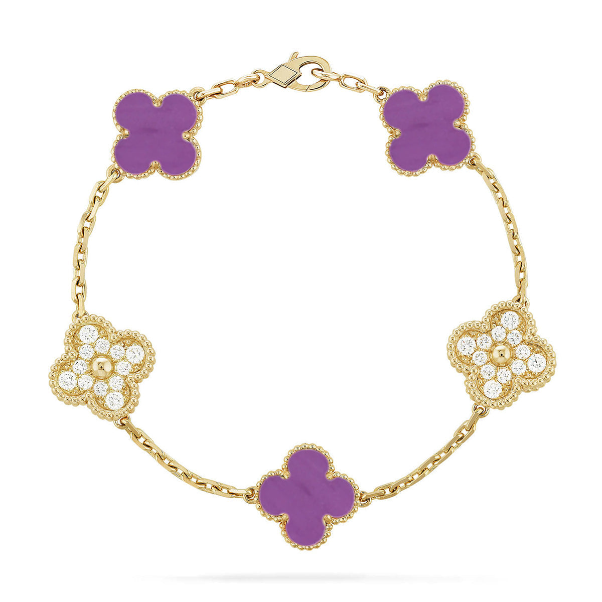 [Vintora] CLOVER 5 MOTIF VIOLET BRACELET COLLECTION