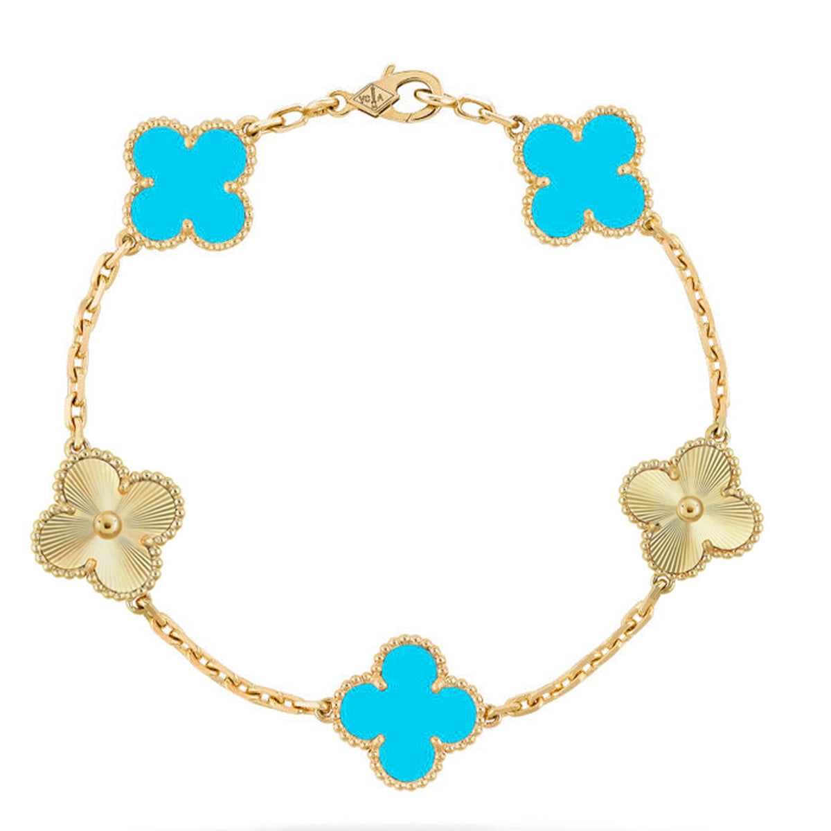 [Vintora] CLOVER 5 MOTIF TURQUOISE BRACELET COLLECTION