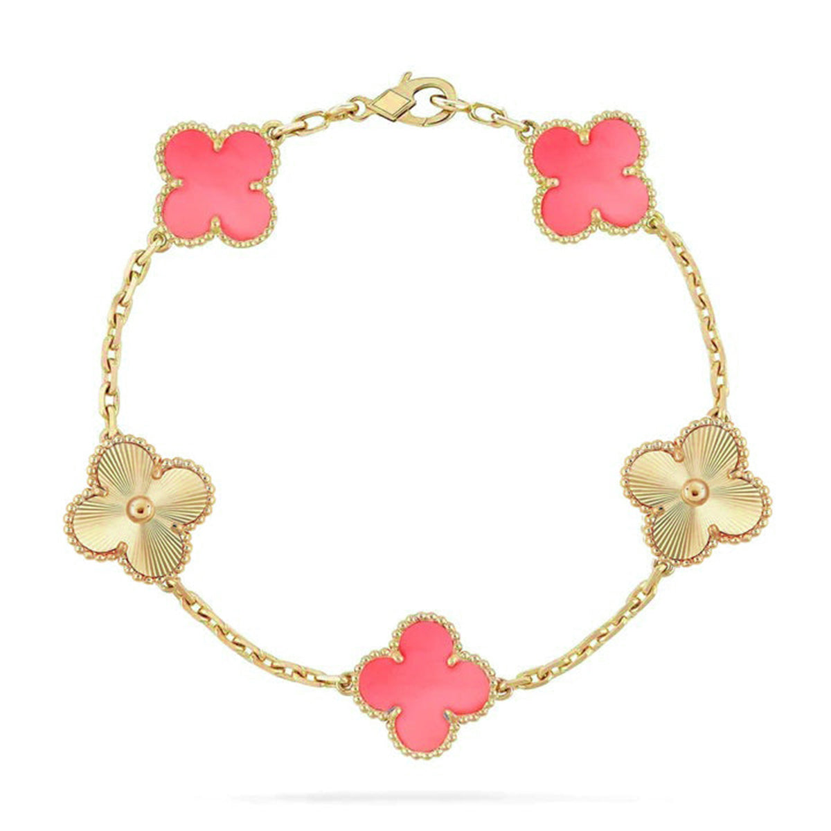 [Vintora] CLOVER 5 MOTIFS  PINK MOP BRACELET COLLECTION