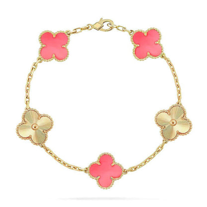 [Vintora] CLOVER 5 MOTIFS  PINK MOP BRACELET COLLECTION
