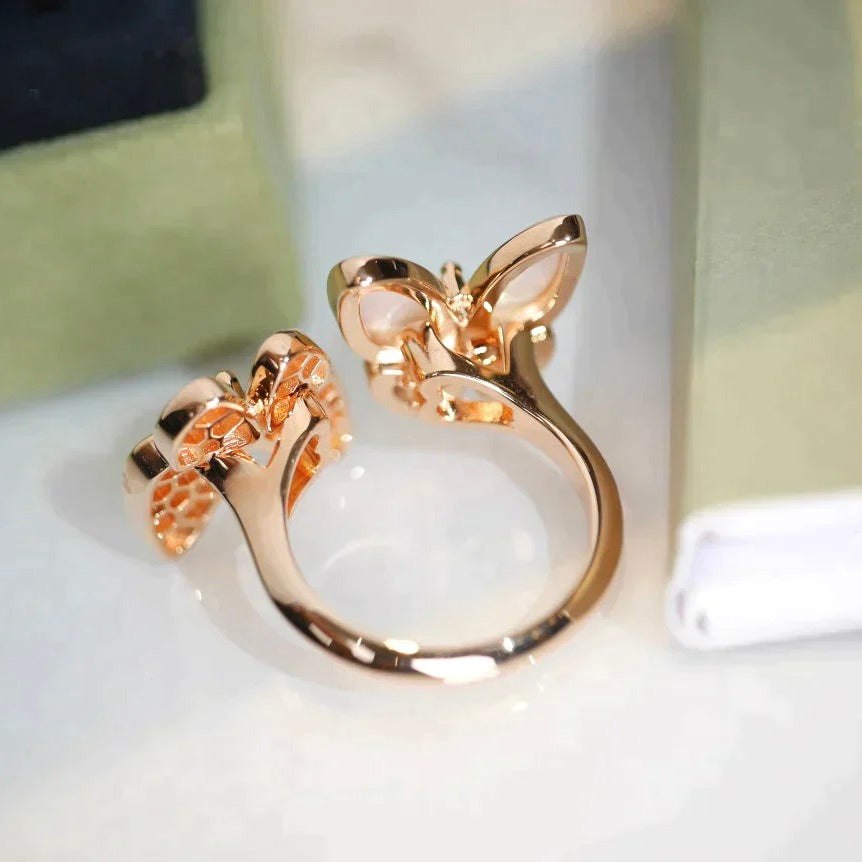 [Vintora]TWIN BUTTERFLY DIAMOND MOP RING