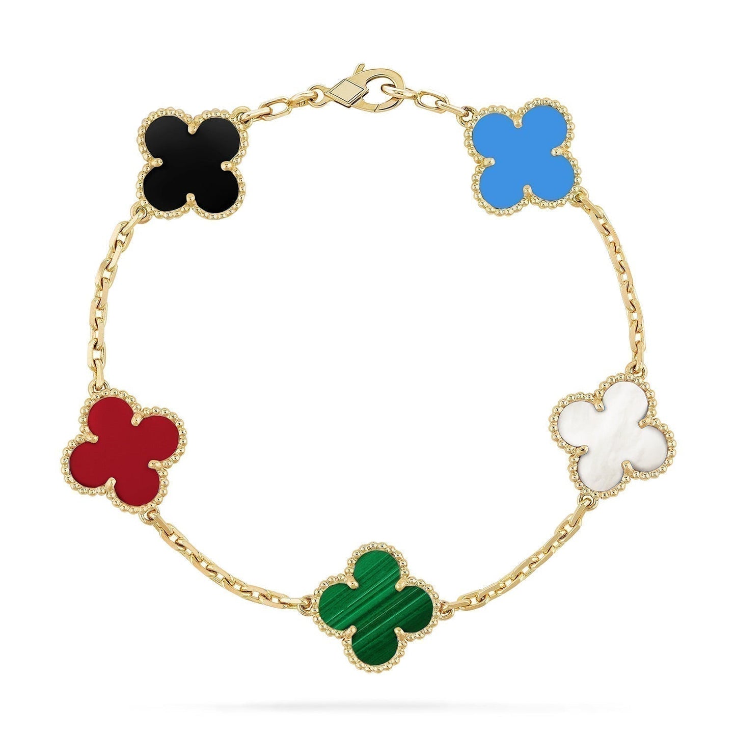 [Vintora]CLOVER 5 MOTIFS MULTICOLOR BRACELET