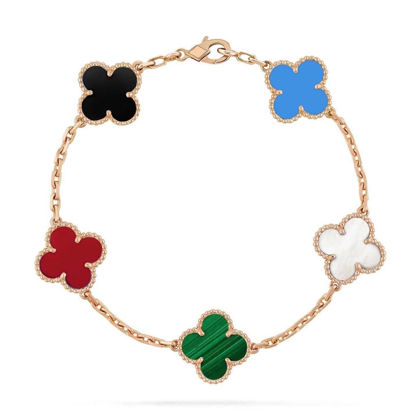 [Vintora]CLOVER 5 MOTIFS MULTICOLOR BRACELET
