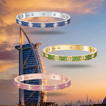 [Vintora]2026 PAVE GEMSTONE LOVE BRACELET 6.1MM 10 DIAMONDS