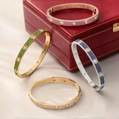 [Vintora]2026 PAVE GEMSTONE LOVE BRACELET 6.1MM 10 DIAMONDS