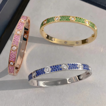 [Vintora]2026 PAVE GEMSTONE LOVE BRACELET 6.1MM 10 DIAMONDS