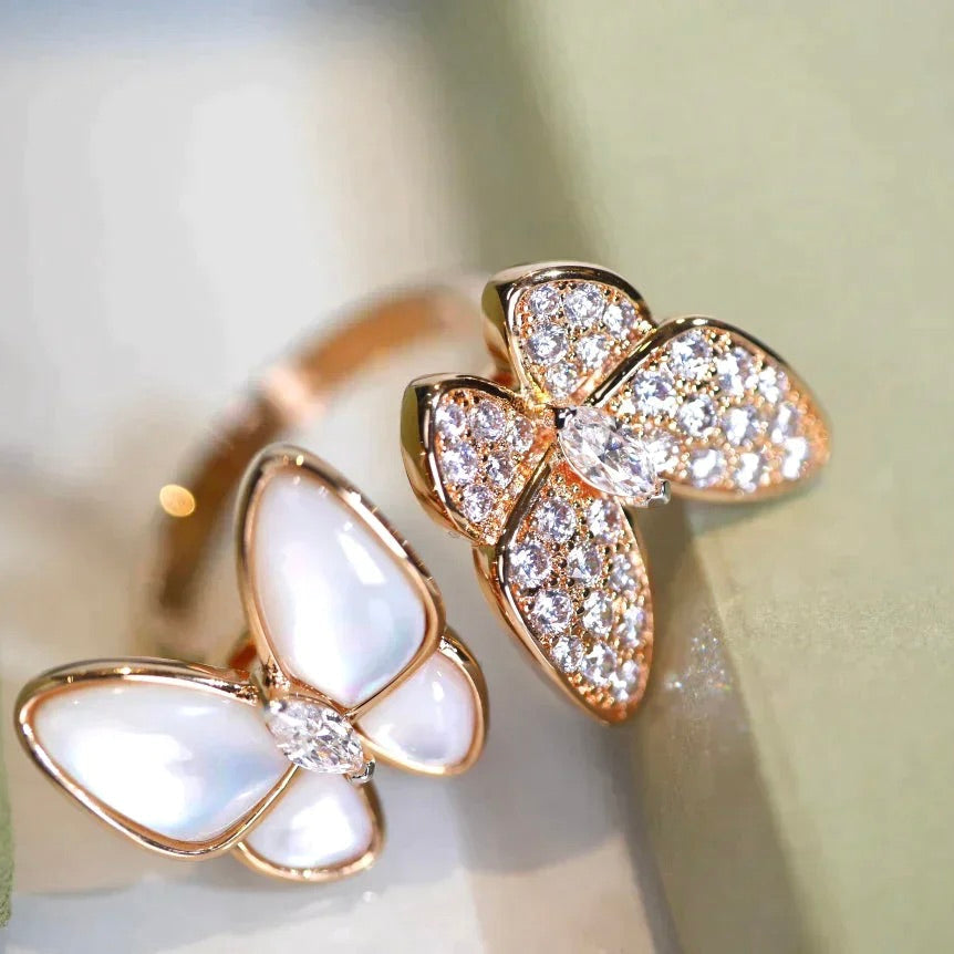 [Vintora]TWIN BUTTERFLY DIAMOND MOP RING