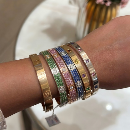 [Vintora]2026 PAVE GEMSTONE LOVE BRACELET 6.1MM 10 DIAMONDS