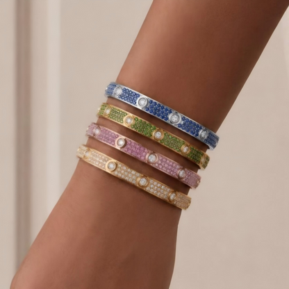 [Vintora]2026 PAVE GEMSTONE LOVE BRACELET 6.1MM 10 DIAMONDS