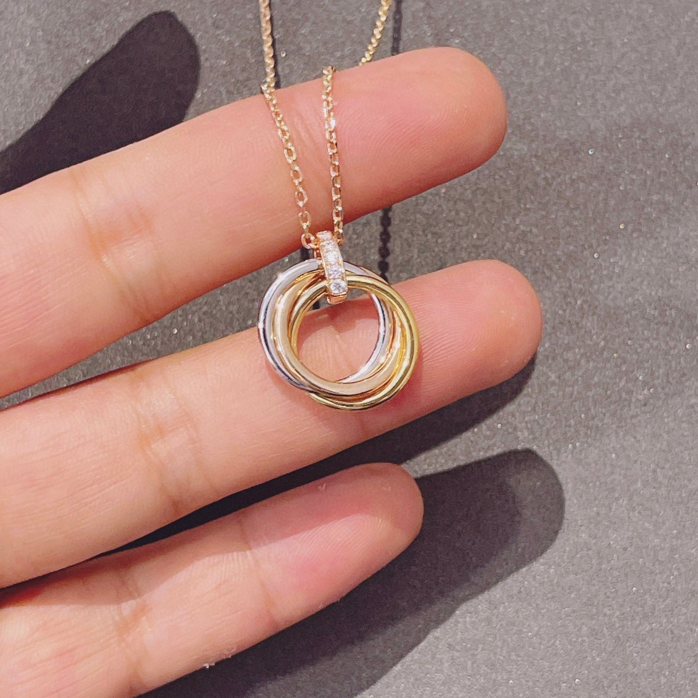 [Vintora]TRINITY NECKLACE GOLD  DIAMONDS