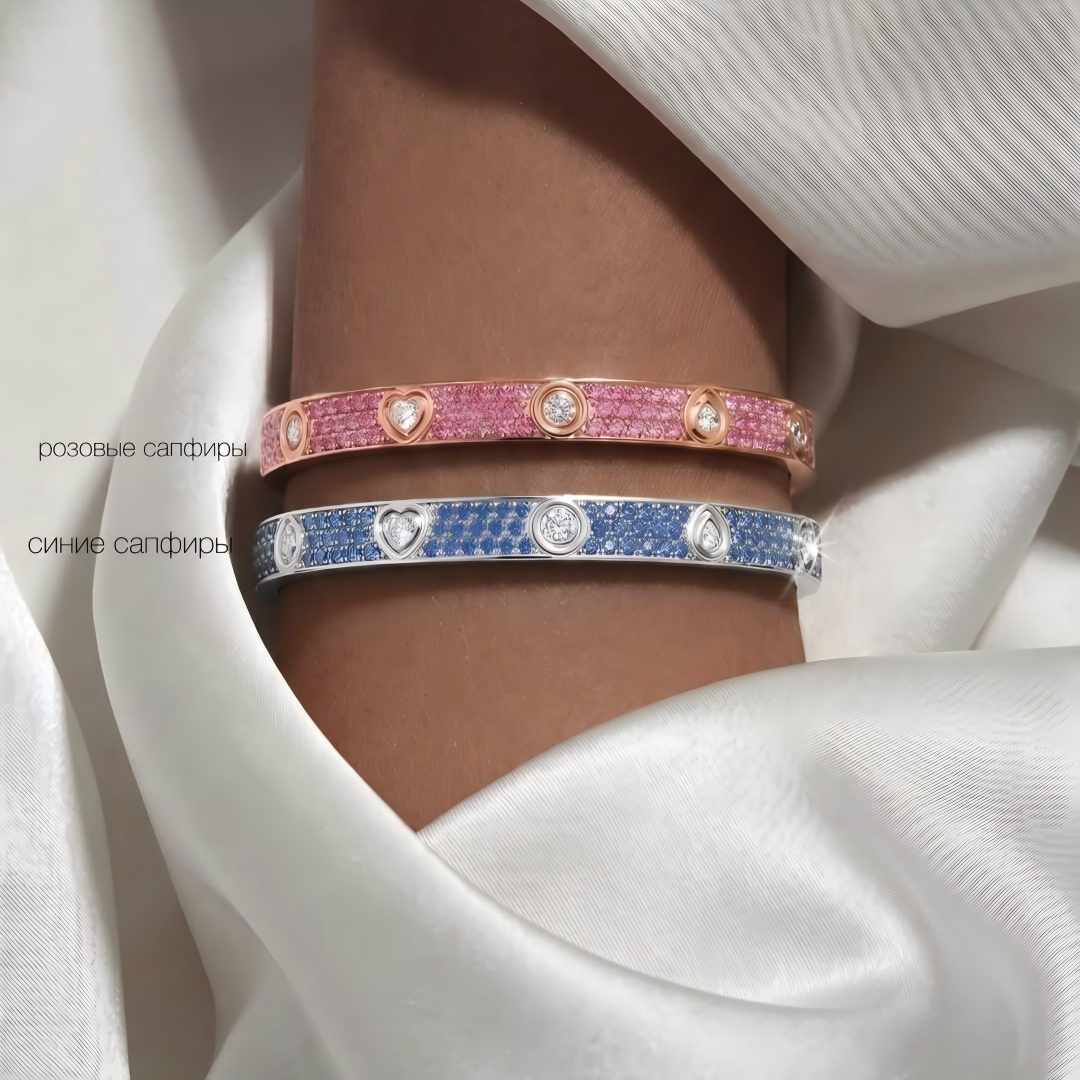 [Vintora]2026 PAVE GEMSTONE LOVE BRACELET 6.1MM 10 DIAMONDS