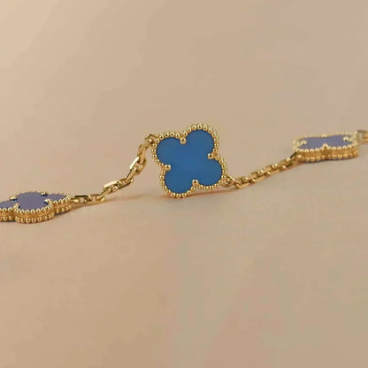 [Vintora] CLOVER 5 MOTIF BLUE AGATE BRACELET COLLECTION