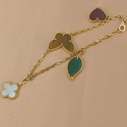 [Vintora]LUCKY SPRING 5 MOTIF GOLD BRACELET