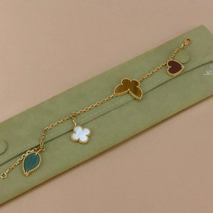 [Vintora]LUCKY SPRING 5 MOTIF GOLD BRACELET