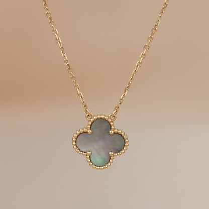 [Vintora]CLOVER 15MM  GRAY MOTHER OF PEARL NECKLACE
