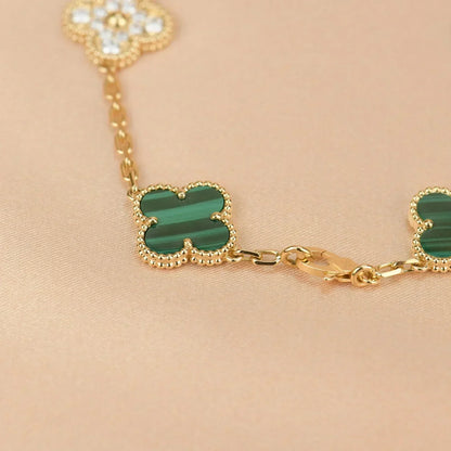 [Vintora] CLOVER 5 MOTIF MALACHITE BRACELET COLLECTION