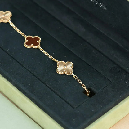 [Vintora] CLOVER 5 MOTIF RED CORNELIAN BRACELET COLLECTION