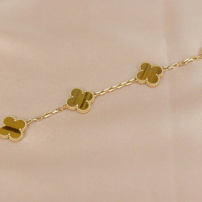 [Vintora] CLOVER 5 MOTIFS TIGER EYE BRACELET COLLECTION