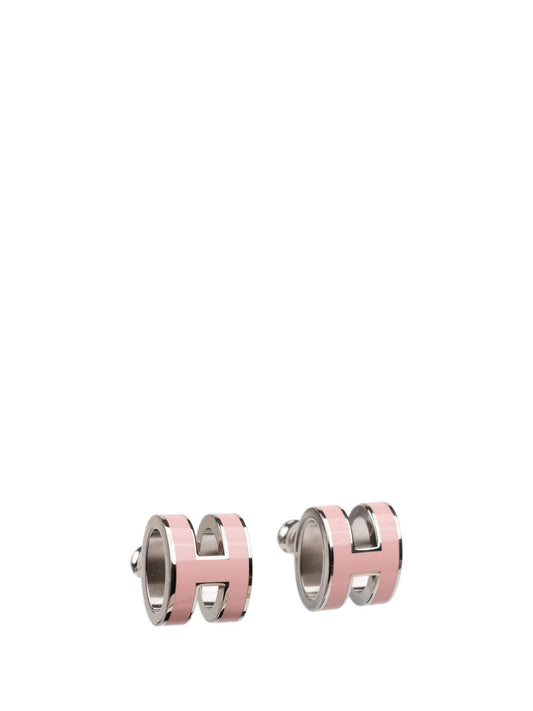 [Vintora]MINI POP H SILVER EARRINGS PINK