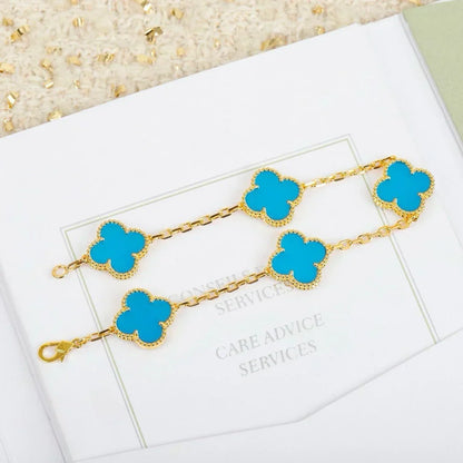 [Vintora] CLOVER 5 MOTIF TURQUOISE BRACELET COLLECTION