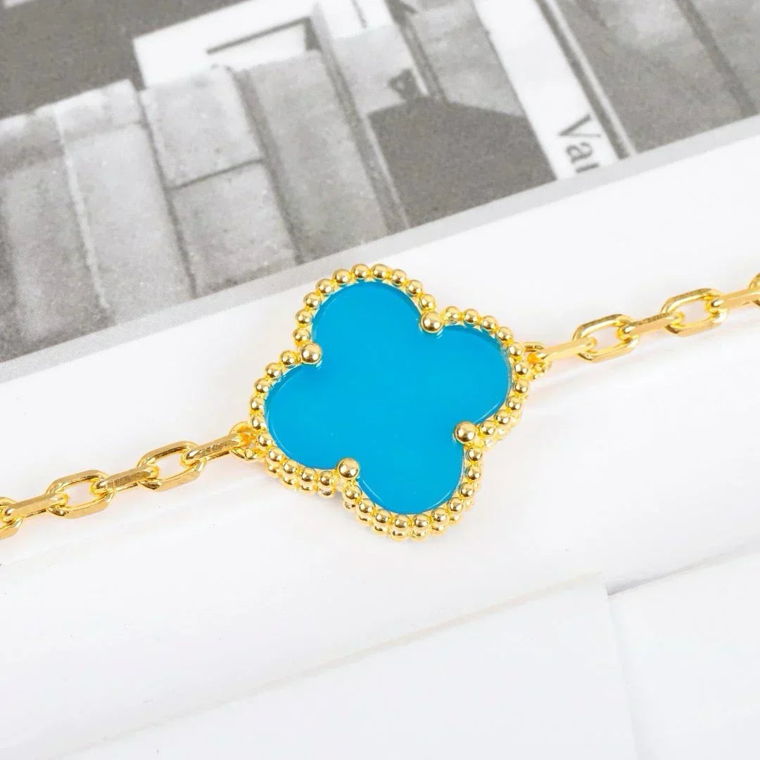 [Vintora] CLOVER 5 MOTIF TURQUOISE BRACELET COLLECTION