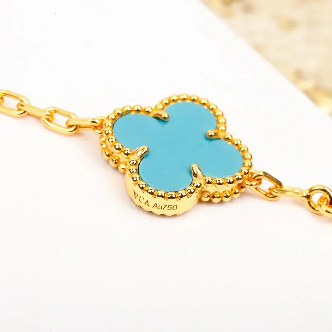 [Vintora] CLOVER 5 MOTIF TURQUOISE BRACELET COLLECTION