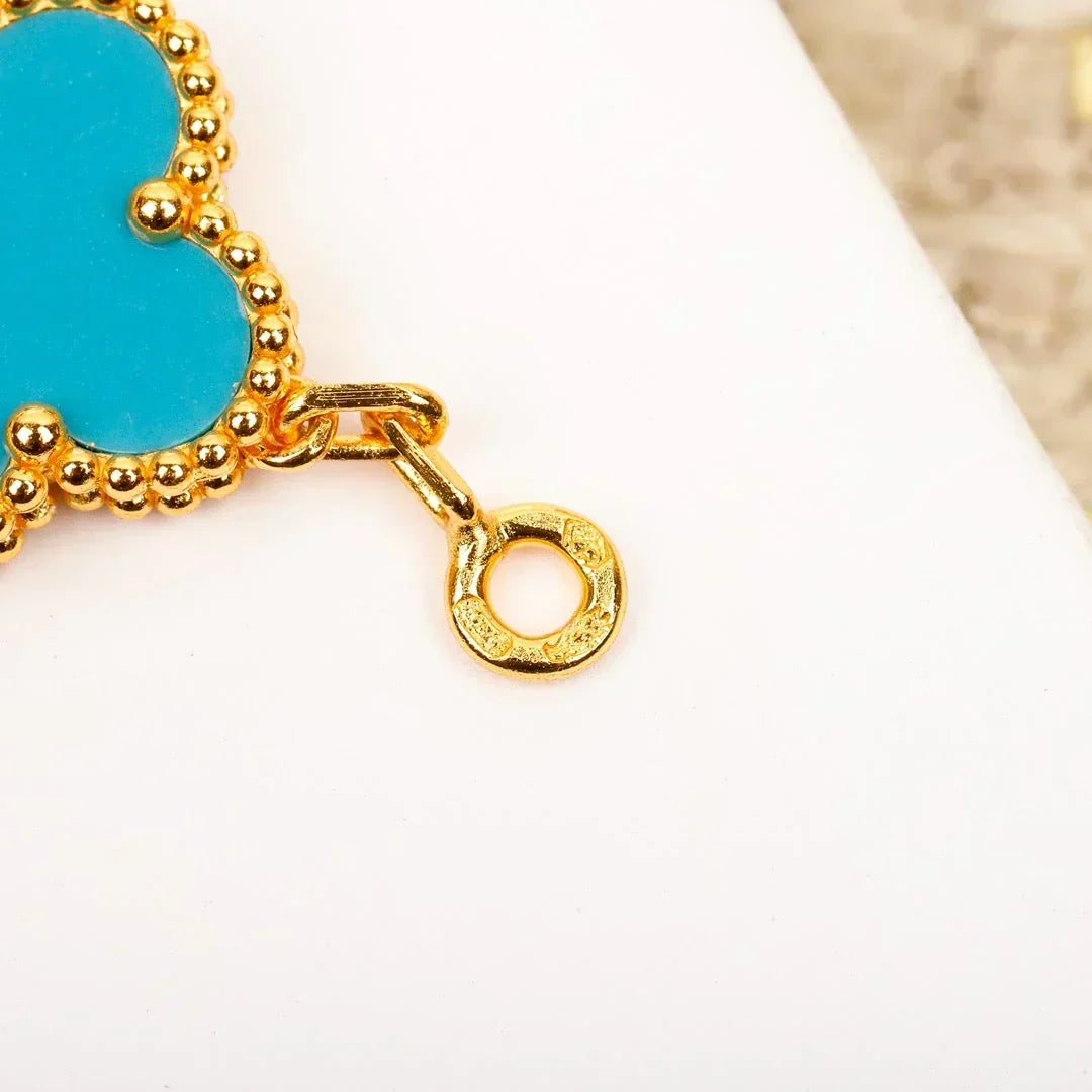 [Vintora] CLOVER 5 MOTIF TURQUOISE BRACELET COLLECTION