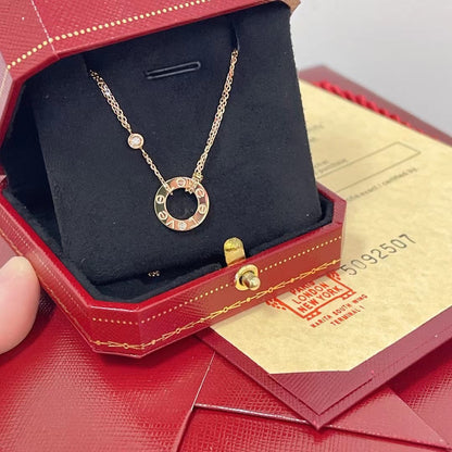 [Vintora]LOVE NECKLACE 16MM 2 DIAMONDS