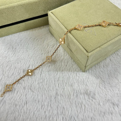 [Vintora]CLOVER 6 MOTIF DIAMOND LASER BRACELET-w