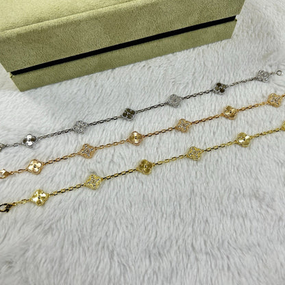 [Vintora]CLOVER 6 MOTIF DIAMOND LASER BRACELET-w